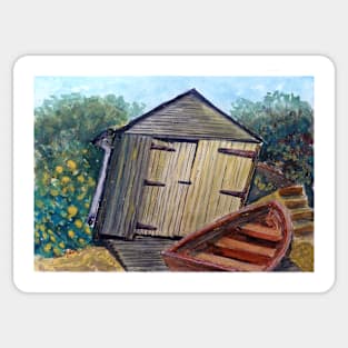 Boat House Tasmania - Watercolour Sticker